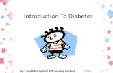 Introduction To Diabetes - Florida Atlantic University Children for... · 2012-07-03 · If you have Type 1 diabetes you may have to take medication… Insulin Insulin is made in
