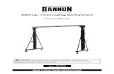 2000-Lb. Telescoping GantryCrane - Northern Tool · Bannon’s 2000-Lb. Telescoping Gantry Crane allows one operator to hoist heavy items easily. It’s designed for use with a trolley