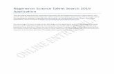 Regeneron Science Talent Search 2019 Application...Regeneron Science Talent Search 2019 Application This document previews the application questions for the Regeneron Science Talent