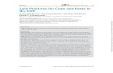 Safe Practices for Copy and Paste in the EHR · copy and paste use in position/guidance statements [2, 3]. Additionally, copy and paste may enable reimbursement fraud, allowing users