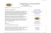 Colema n Chronicle - Amazon Web Services · Colema n Chronicle The Official E-Newsletter of Coleman Middle School 1724 Manhattan Avenue Tampa, FL 33629 (813) 872-533 Home of the Cobras