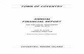 TOWN OF COVENTRY - Rhode IslandTOWN OF COVENTRY ANNUAL FINANCIAL REPORT FOR THE FISCAL YEAR ENDED JUNE 30, 2019 John R. Arnett FINANCE DIRECTOR Prepared by: Finance Department COVENTRY,