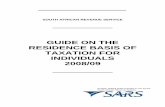 GUIDE ON THE RESIDENCE BASIS OF TAXATION FOR INDIVIDUALS ... · GUIDE ON THE RESIDENCE BASIS OF TAXATION FOR INDIVIDUALS (2008/09) i GUIDE ON THE RESIDENCE BASIS OF TAXATION FOR INDIVIDUALS