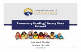 Elementary Reading/Literacy Block Reboot! · 2016-11-14 · Elementary Reading/Literacy Block Reboot! Just Read, Florida! October21, 2016. . 1