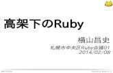 高架下のRuby - Rabbit Slide Show€¦ · Railsを使っていない Rubyは使っている . 高架下のRuby Powered by Rabbit 2.1.2 論破. 高架下のRuby Powered by Rabbit