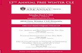 13th Annual Free Winter CLE - School of Law · 2020-01-13 · 13th Annual Free Winter CLE 13 th Annual Free Winter CLE 2018 Free Winter CLE Questions, contact: Michele Payne (479)