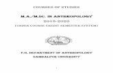 P.G. Department of Anthropology Sambalpur University · 2018-08-03 · P.G. Department of Anthropology Sambalpur University. 2 ... SECOND SEMESTER (20 CH) AN.C. 421 (4 CH) Understanding