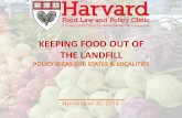 KEEPING FOOD OUT OF THE LANDFILL - Maryland · KEEPING FOOD OUT OF THE LANDFILL POLICY IDEAS FOR STATES & LOCALITIES November 30, 2016 ... Food Access & Obesity Prevention Reducing