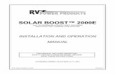 SOLAR BOOST™ 2000E...RV Power Products - Solar Boost 2000E 3 PRODUCT DESCRIPTION Solar Boost 2000E is a 12 volt 25 amp fully automatic, very high performance Maximum Power Point