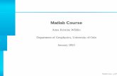 Matlab Course - folk.uio.nofolk.uio.no/gunnarw/MATLAB_KURS/STUDENTS/GEO... · Matlab Course Anna Kristine Wahlin˚ ... Introduction to Matlab 6 by Etter, Kuncicky and Hull. Prentice