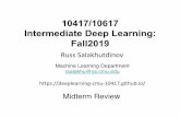 10417/10617 Intermediate Deep Learning: Fall2019rsalakhu/10417/Lectures/... · 10417/10617 Intermediate Deep Learning: Fall2019 Russ Salakhutdinov Machine Learning Department rsalakhu@cs.cmu.edu