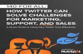 HOW TWITTER CAN SOLVE CHALLENGES FOR MARKETING, …...how twitter can solve challenges for marketing, support, and sales. produced & designed by Anum hussAin Anum hussain is an inbound