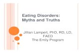 Eating Disorders: Myths and Truths - Cigna · EATING DISORDER BASICS Eating disorders are common. Over 14 million people have an eating disorder in the US. That’s 1 in 16 females