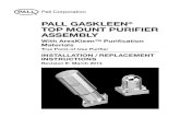 PALL GASKLEEN TOP MOUNT PURIFIER ASSEMBLY · Pall Gaskleen® Top Mount Purifier Assembly 1. INSTALLATION The schematic includes a Pall Gaskleen® Top Mount Purifier and is condensed