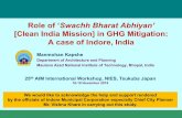 Role of ‘Swachh Bharat Abhiyan’ [Clean India Mission] in ... · Role of ‘Swachh Bharat Abhiyan’ [Clean India Mission] in GHG Mitigation: A case of Indore, India Manmohan Kapshe