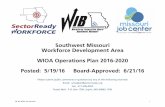 Southwest Missouri Workforce Development Area WIOA Operations Plan 2016-2020 … · 2016-06-28 · Southwest Missouri Workforce Development Area WIOA Operations Plan 2016-2020 Posted: