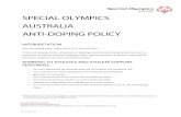SPECIAL OLYMPICS AUSTRALIA ANTI-DOPING POLICY › images › soaweb... · Special Olympics Special Olympics Australia Anti-Doping Policy | Page 1 of 95 THE SPECIAL OLYMPICS AUSTRALIA
