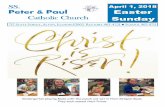 Peter & Paul€¦ · Easter Sunday. Benediction will resume for Easter Season on Sunday, April 8, 2018, at 7 p.m. The next Coffee & Do-nut Sunday will be April 8, due to Easter Sunday,