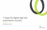 7 steps for digital app test automation success steps for...7 steps for digital app test automation 02 success 35 min 03 Summary & Q&A 10 min SeeTest Continuous Testing Platform for
