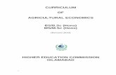 CURRICULUM OF AGRICULTURAL ECONOMICS...Ashfaq, Chairman, Department of Agriculture Economics, University of Agriculture, Faisalabad as Secretary. The committee agreed to recommend