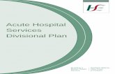 Acute Hospital Services Divisional Plan · Acute services include emergency care, urgent care, short term stabilisation, scheduled care, trauma, acute surgery, critical care and pre-hospital