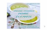 Welcome to The Spring Summer Home Cleanse · daily cleanse and nutrient boost. This juice flushes and boosts the health of your liver and provides an optimal healing environment inside