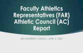 Faculty Athletics Representatives (FAR) Athletic Council ... UC... · u 14th consecutive semester over 3.0 semester GPA u HIGHEST NUMBER OF TEAMS (20) POSTING ≧ 3.0 CUMULATIVE GPA