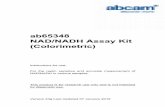 ab65348 NAD/NADH Assay Kit (Colorimetric)€¦ · ab65348 NAD/NADH Assay Kit (colorimetric) 10 ASSAY PREPARATION 11.1.9. Cells may contain enzymes that consume NADH rapidly. Remove