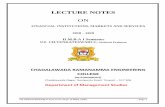 FINANCIAL INSTITUTIONS, MARKETS AND SERVICES · 2018-10-01 · FINANCIAL INSTITUTIONS, MARKETS AND SERVICES 2018 – 2019 II M.B.A I Semester . CH.VENKATESWARLU,MR Assistant Professor