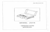MODEL 207A AND 207A-1 - Arc Machines€¦ · MODEL 207A AND 207A-1 OPERATION MANUAL ... The system can also be used as a manual welding power source using an optional ... fixtures