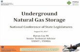 Underground Natural Gas Storage - ncsl.org · Underground Natural Gas Storage • Critical role in our ability to have Energy Independence • Buffers seasonal variations in supply
