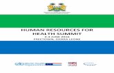 HUMAN RESOURCES FOR HEALTH SUMMIT - WHO · 3.06.2016  · Human Resources for Health Summit-June 2-3 2016 2 2. Define a policy process and road map for developing a new HRH Policy