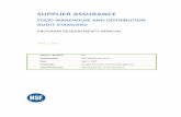 Supplier Assurance Food Warehouse and …...SUPPLIER ASSURANCE FOOD WAREHOUSE AND DISTRIBUTION AUDIT STANDARD PROGRAM REQUIREMENTS MANUAL APRIL 1, 2020 Version – Revision: 6.0 Authorized