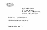 Essay Questions and Selected Answers · 2018-03-13 · The State Bar of California Committee of Bar Examiners / Office of Admissions . 180 Howard Street • San Francisco, CA 94105-1639