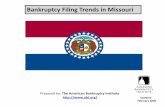 Bankruptcy Filing Trends in Missouri · State at a Glance Missouri National Population (7/1/2019) 6,137,428 328,239,523-Change since 2010 2.5% 6.3%-Foreign Born 4.1% 13.5% Size (Square