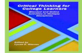 Critical Thinking for College Learners · working definition of critical thinking. There were several discussions about pedagogy and andragogy, including how the design of learning
