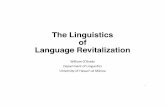 The Linguistics of Language RevitalizationGradyWilliam.pdf · The Linguistics of Language Revitalization William O’Grady Department of Linguis8cs University of Hawai‘i at Mānoa