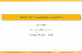 Math 240: Spring-mass Systemsryblair/Math240/papers/Lec3...Review Undamped Spring-Mass Systems By Newton’s Second Law and Hooke’s Law, the following D.E. models an undamped mass-spring