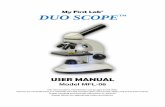USER MANUAL...USER MANUAL Model MFL-06 This microscope is intended for use by ages 9 and older. Parents are reminded this is a scientific tool and contains glass microscope slides