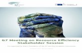 G7 Meeting on Resource Efficiency - ec.europa.eu · on the agenda of the G7 Environment Ministers’ Meeting in Bologna on 11-12 June 2017, following up issues from the G7 Leaders’