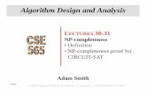 Algorithm Design and Analysisads22/courses/cse565/F10/www/lec-notes/... · 2010-12-10 · 11/3/10 A. Smith; based on slides by E. Demaine, C. Leiserson, S. Raskhodnikova, K. Wayne