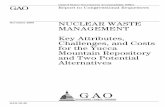 GAO-10-48 Nuclear Waste Management: Key Attributes ... · Department of Energy (DOE) to dispose of the waste in a geologic repository at Yucca Mountain, about 100 miles northwest