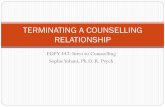 TERMINATING A COUNSELLING RELATIONSHIP › ~sparkins › EDPY 442 Week 5.pdf · Homework Advantages: Can motivate, keep clients focused, help evaluate progress or outcome, help celebrate.