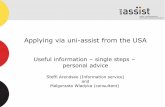 Applying via uni-assist from the USA - DAAD Office New YorkApplying via uni-assist from the USA Useful information – single steps – ... uni-assist determines whether your educational