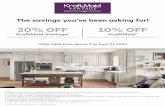 20% OFF 10% OFFVantage+Promo+Flyer... · product orders containing 5 or more cabinets. 20% OFF KraftMaid Vantage ® Terms: 1. Orders must be received by KraftMaid Cabinetry between