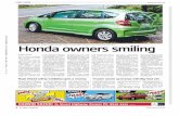 PUB: HondaownerssmilingAccordingtoarecentstudy ......Ford on 89.1 per cent,’’ he says. Mr Morris says the own-ership experience and re-lated warranty coverage ‘‘is becoming