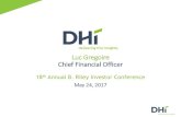 Luc Gregoire Chief Financial Officers2.q4cdn.com/.../2017/B-Riley-Presentation-Final.pdf · Luc Gregoire Chief Financial Officer 18th Annual B. Riley Investor Conference May 24, 2017.