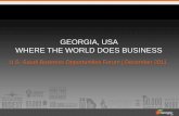 GEORGIA, USA WHERE THE WORLD DOES BUSINESSGEORGIA, USA WHERE THE WORLD DOES BUSINESS . U.S.-Saudi Business Opportunities Forum | December 2011