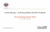 Food Allergy –A Rising Global Health Problem · 2015-10-02 · Food Allergy Problem Globally, 220-250 million people may suffer from food allergy.* Food allergy has a significant
