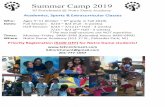 Summer Camp 2019 Wf, · 2019-10-16 · Summer Camp 2019 SJ Enrichment @ Notre Dame Academy - Academic classes taught by certified school teachers - Sports training with licensed professional